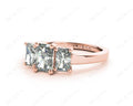 Radiant Cut four claw trilogy diamond engagement ring - 18K Rose - DG & Co. Jewellery
