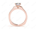 Round Cut Classic Six Claws Diamond Solitaire Ring with Square Edge Shoulders - 18K Rose - DG & Co. Jewellery