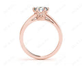 Vintage Style Round Cut Diamond Ring With Six Claws Set Centre Stone - 18K Rose - DG & Co. Jewellery