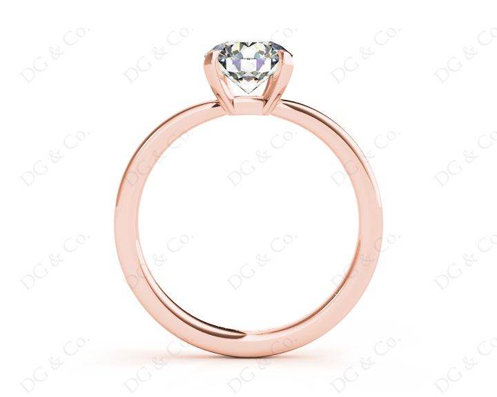 Round Brilliant Cut Diamond Engagement Ring with Claw set centre stone - 18K Rose - DG & Co. Jewellery