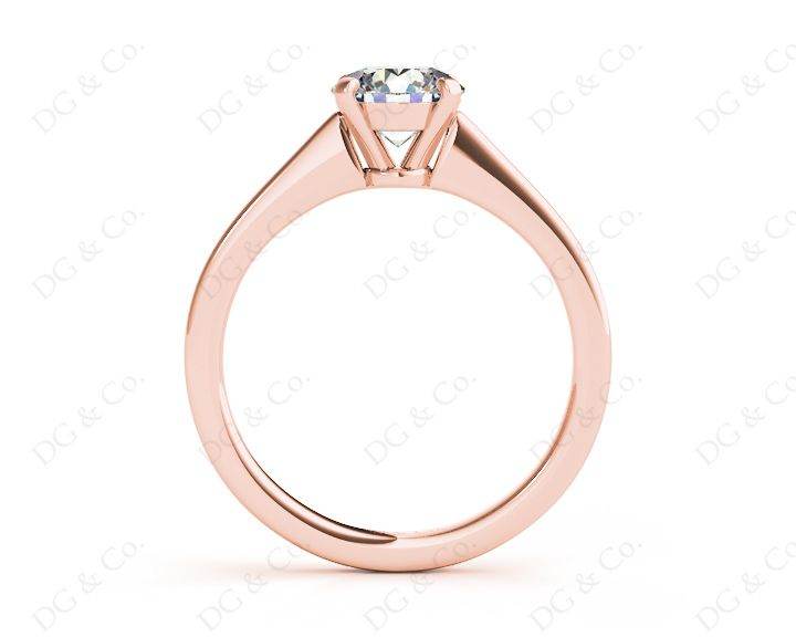 Round Cut Diamond Engagement Ring with Claw set centre stone - 18K Rose - DG & Co. Jewellery