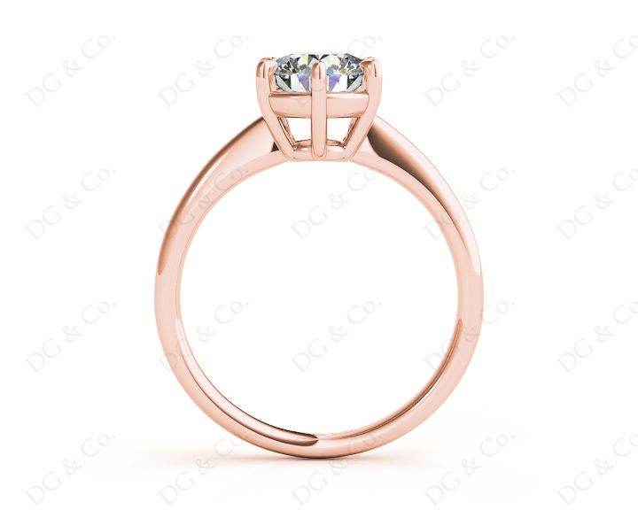 Round Cut Diamond Engagement Ring with Claw set centre stone - 18K Rose - DG & Co. Jewellery