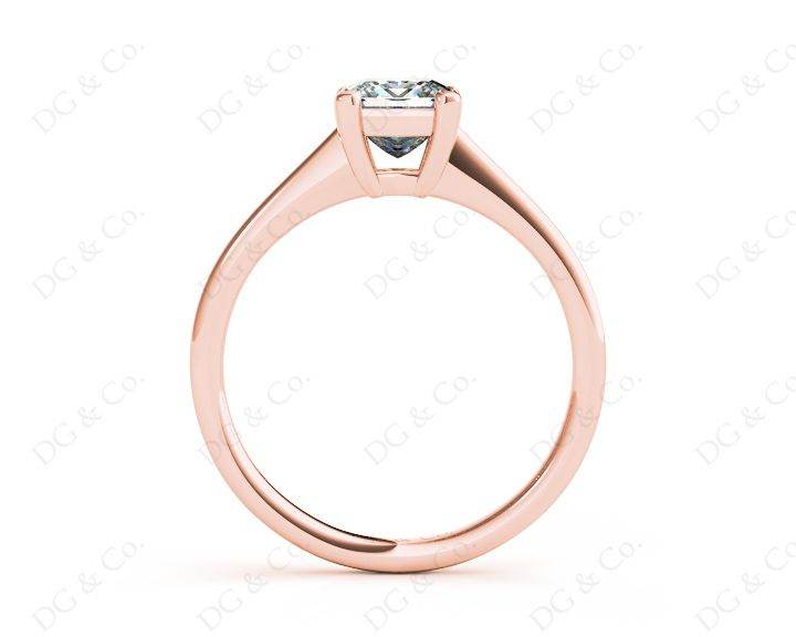 Princess Cut Classic Four claws Diamond Engagement Ring - 18K Rose - DG & Co. Jewellery