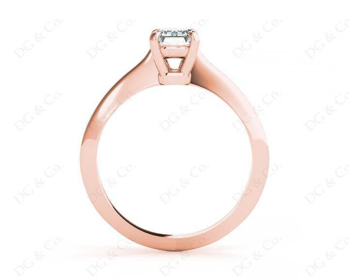 Emerald cut classic diamond solitaire engagement ring - 18K Rose - DG & Co. Jewellery