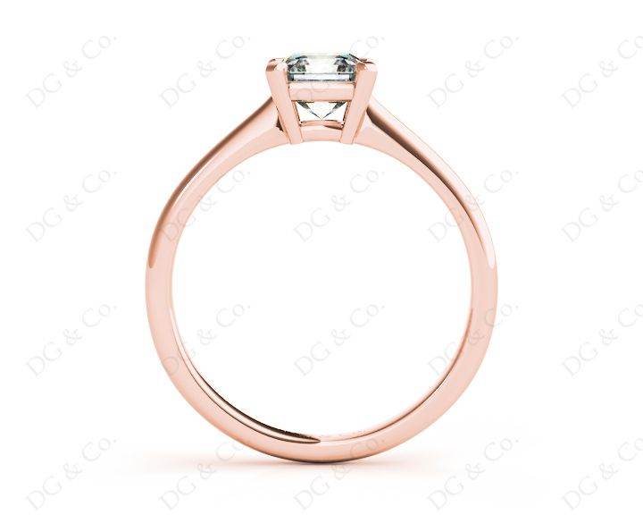 Asscher Cut Classic Four Claws Diamond Engagement Solitaire Ring in 18K Rose - DG & Co. Jewellery