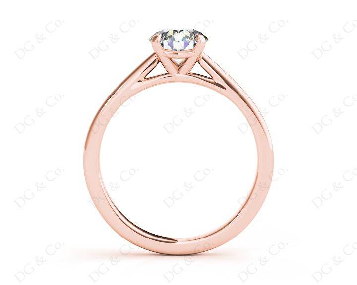 Round Brilliant Cut Solitaire Four Claws Diamond Ring in 18K Rose - DG & Co. Jewellery