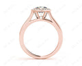 Round Cut Halo Diamond Engagement Ring with Bezel Milgrain Set Centre stone - 18K Rose - DG & Co. Jewellery