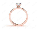 Diamond Wedding Set Rings Round Cut Diamond with Channel Share Prong Setting Side Stones in 18K Rose Gold - DG & Co. Jewellery