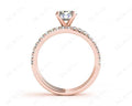 Round Cut Diamond Engagement ring with claw set centre stone - 18K Rose - DG & Co. Jewellery