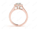 Halo Cushion Cut Ring with Four Claws Set Centre Stone - 18K Rose - DG & Co. Jewellery
