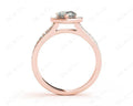 Pear Shape Halo Diamond ring with claw set centre stone - 18K Rose - DG & Co. Jewellery