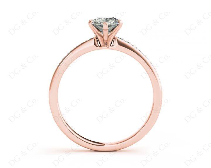 Pear Cut Diamond Engagement ring with six claws centre stone in 18K Rose - DG & Co. Jewellery