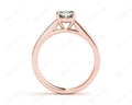 Cushion Cut Four Claws Set Diamond Ring with Channel Set Side Stones - 18K Rose - DG & Co. Jewellery