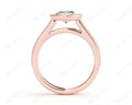 Cushion Cut Halo Diamond Ring with Milgrain Prong Set Centre Stone - 18K Rose - DG & Co. Jewellery