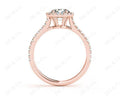 Round Cut Halo Diamond Engagement Ring with Claw Set Centre Stone in 18K Rose - DG & Co. Jewellery