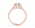 Asscher Cut Halo Diamond Engagement Ring with Claw set centre stone in 18K Rose - DG & Co. Jewellery