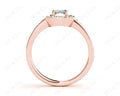 Emerald Cut Halo Diamond Engagement Ring with Claw Set Centre Stone - 18K Rose - DG & Co. Jewellery