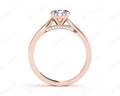 Round Cut Four Claw Set Diamond Ring with Pave Set Stones Down the Shoulders and on Both Sides - 18K Rose - DG & Co. Jewellery