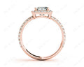 Princess Cut Halo Ring with Milgrain Claw Set Centre Stone - 18K Rose - DG & Co. Jewellery