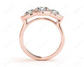 Round Cut Halo Trilogy Diamond Engagement Ring with Pave Set Side Stone In 18K Rose - DG & Co. Jewellery