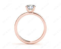 Round Cut Four Claws Diamond Engagement Ring with Pave Set Side Stones - 18K Rose - DG & Co. Jewellery