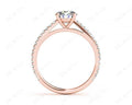 Engagement Ring Round Cut Claw Set Diamond Ring with pave set side stone in 18K Rose - DG & Co. Jewellery