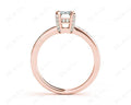 Emerald Cut Four Claw Diamond Ring with grain set side stones - 18K Rose - DG & Co. Jewellery