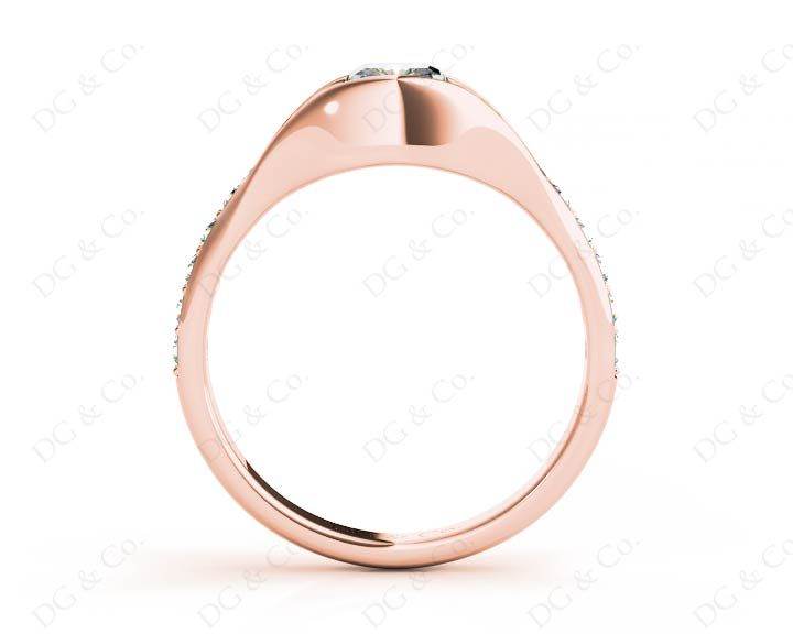 Radiant Cut Diamond Ring with Tension set centre stone - 18K Rose - DG & Co. Jewellery
