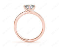 Round Cut Four Claws Prong set Twist Diamond Ring - 18K Rose - DG & Co. Jewellery