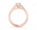 Emerald Cut Four Prongs Diamond Ring with Channel Set Side Stones - 18K Rose - DG & Co. Jewellery