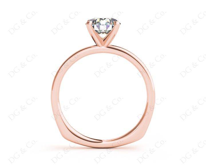 Round Cut Solitaire Four Claws Diamond Ring in 18K Rose - DG & Co. Jewellery