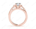 Round Cut Unique Setting Four Claws Diamond Engagement Ring Setting in 18K Rose - DG & Co. Jewellery
