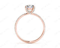 Round Cut Cross Over ring claw set diamond with pave set side stone - 18K Rose - DG & Co. Jewellery