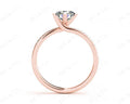 Round Cut Five Claw Twist band claw set diamond with grain set side stone in 18K Rose - DG & Co. Jewellery