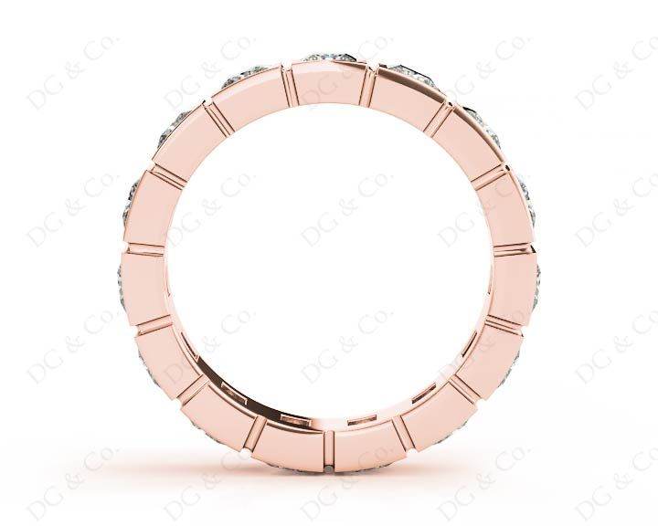 Princess Cut Bezel Set Diamond Eternity Wedding Ring - 18K Rose - DG & Co. Jewellery