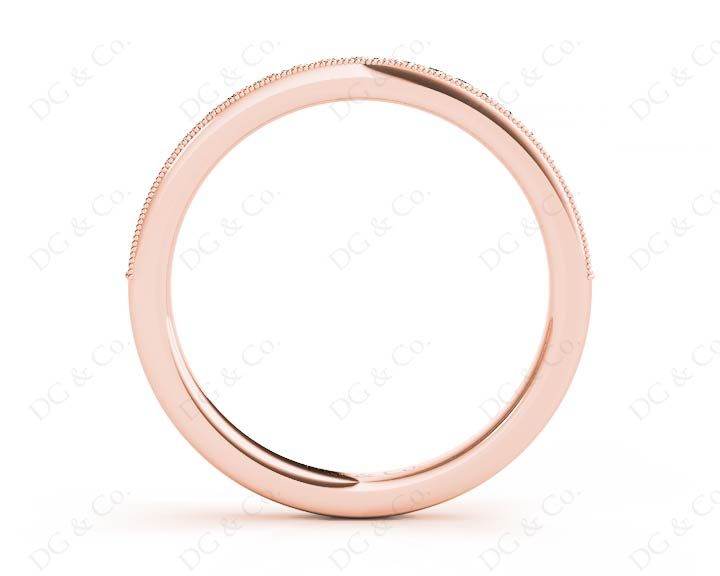 Diamond Wedding Band with Milgrain Setting Stones - 18K Rose - DG & Co. Jewellery