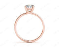 Round Cut Four Claw Set Diamond Ring with Plain Band - 18K Rose - DG & Co. Jewellery