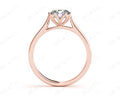 Round Cut Six Claw Set Diamond Ring with Plain Band in 18K Rose - DG & Co. Jewellery