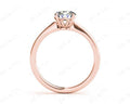 Round Cut Four Claw Set Diamond Ring With a Plain Band - 18K Rose - DG & Co. Jewellery