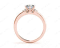 Round Cut Claw Set Trilogy Diamond Ring with Plain Band - 18K Rose - DG & Co. Jewellery
