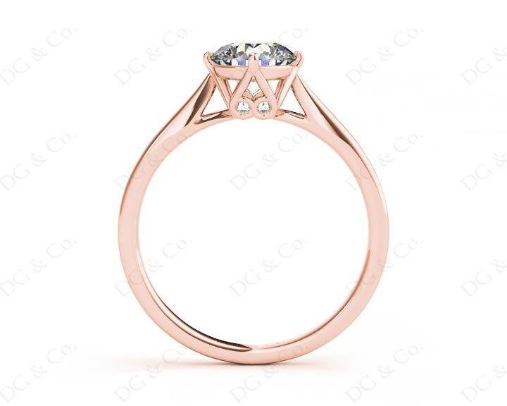 Art Deco Solitaire Round Cut Four Claw Diamond Ring - 18K Rose - DG & Co. Jewellery