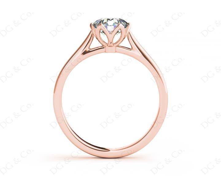 Round Cut Diamond Six Claw Solitaire Ring - 18K Rose - DG & Co. Jewellery
