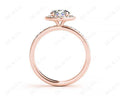 Round cut halo diamond engagement ring with four claw setting in 18K Rose - DG & Co. Jewellery