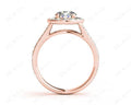 Round Cut Halo Diamond Engagement ring with claw set centre stone in 18K Rose - DG & Co. Jewellery