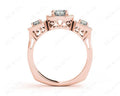 Princess Cut Trilogy Halo Diamond Engagement Ring - 18K Rose - DG & Co. Jewellery