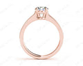 Round Cut Four Claw Set Milgrain Diamond Engagement Ring With Pave Side Stones - 18K Rose - DG & Co. Jewellery