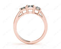 Radiant Cut four claw trilogy diamond engagement ring - 18K Rose - DG & Co. Jewellery