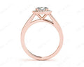 Round Cut 4 Prong Set Diamond Ring with Halo and Plain Tapered Band - 18K Rose - DG & Co. Jewellery