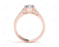 Round Cut 4 Claw Side Stone Engagement Ring with Channel Set Side Stones - 18K Rose - DG & Co. Jewellery