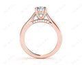 Round Cut Classic Solitaire Four Claws Diamond Engagement Ring with Micro Pave Set Prongs - 18K Rose - DG & Co. Jewellery